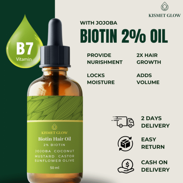8 Biotin 2% Hair Oil | 50 ml | Jojoba, Castor, Olive